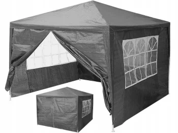 MultiGarden dārza paviljons 3x3 m ar 4 sienām, pelēks