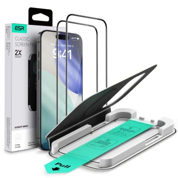 Apple iPhone 17 Pro Max 6.9'' ESR UltraFit Tempered Glass Screen Protector, Black, 2 pcs. | Telefona Ekrāna...