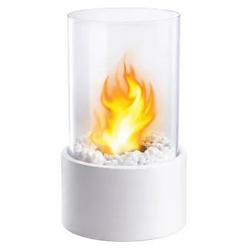 Brīvstāvošs bezdūmu biokamīns, balts (Ø 14 cm)