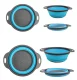 Saliekams silikona caurduris / Augļu un dārzeņu mazgāšanas grozs, 2 gab., Zils | Foldable Silicone Colander