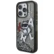 Karl Lagerfeld Liquid Glitter Choupette vāciņš iPhone 16 Pro Max - melns