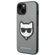 Karl Lagerfeld Choupette Head Patch vāciņš iPhone 14 Plus, sudraba