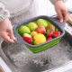 Saliekams plastmasas un silikona caurduris, augļu un dārzeņu mazgāšanas grozs, komplekts 2 gab.
