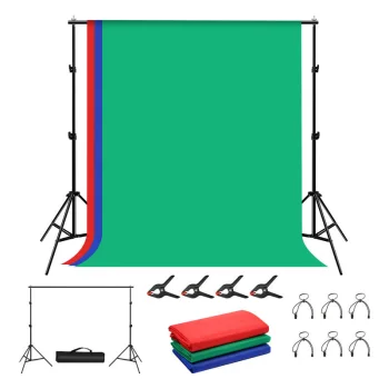 Puluz PKT5204 fona statīvs 2x2m + 3 foni (sarkans, zaļš, zils)