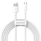 Micro USB kabeļu komplekts Baseus Simple Wisdom 2.1A 1.5m Balts 2 gab.