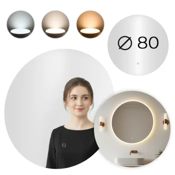 Modernhome Apaļš LED Vannas Istabas Spogulis 80 cm