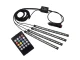 LED auto salona apgaismojums ar pulti (4 x 12 LED)