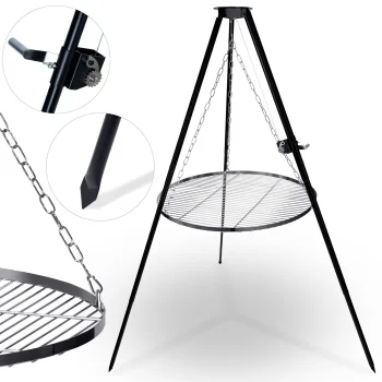 Berdsen BD-884 ugunskura grils ar trijkāji, 80 cm, melns
