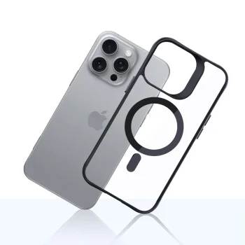 3mk Satin Armor MagCase iPhone 16 Pro Max vāciņš, caurspīdīgs ar melnu rāmi