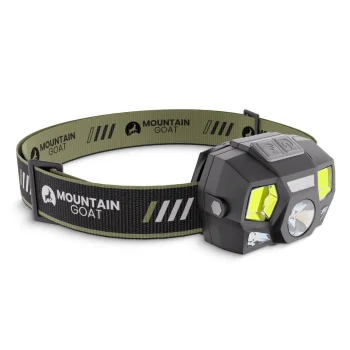 Uzlādējams LED galvas lukturis Mountain Goat 350 lm ar kustību sensoru, melns