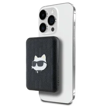 Karl Lagerfeld Choupette Head Pin MagSafe ārējais akumulators 5000mAh KLPB5FPGKSCHHK, melns