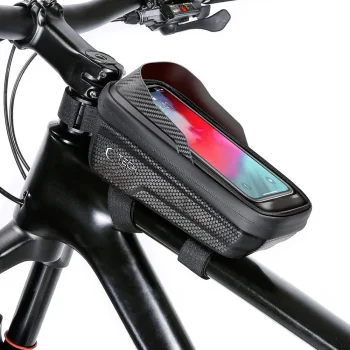 Tech-Protect V2 velosoma uz rāmja ar telefona nodalījumu 1l, melna