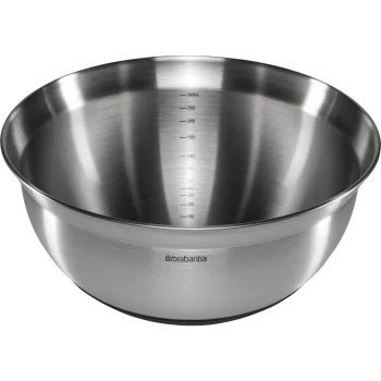 Brabantia nerūsējošā tērauda maisīšanas bļoda ar mērskalu, 3 l, matēta sudraba / melna