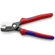 Kabeļu šķēres KNIPEX 95 12 200 ar dubulto asmeni, 200 mm