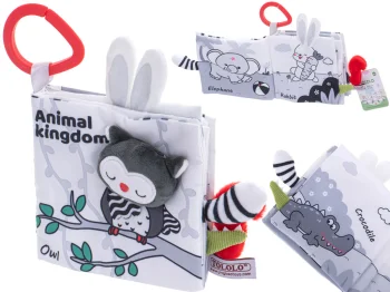 Bērnu Mīksta Auduma Maņu Sensora Pieskāriena Grāmata ar Dzīvnieku Astēm, Pūce | Kids Baby Soft Fabric Sensory...