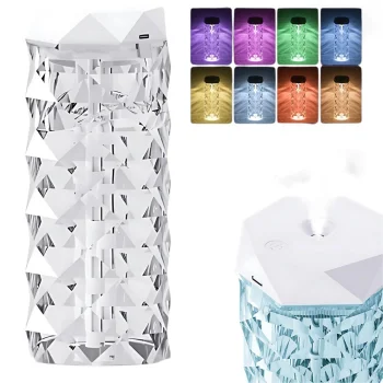 Gaisa mitrinātājs un aromadifuzors ar RGB apgaismojumu, 1000 ml, balts