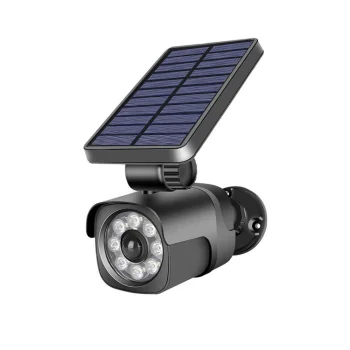 Forever Light Sunari FLS-25 saules LED lampa ar PIR kustības sensoru un kameras mulāžu, 4W 300lm, melna