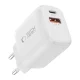 Tech-Protect NCA65W-GAN 65W 2 portu sienas lādētājs, balts