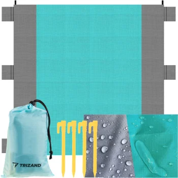 Trizand pludmales / piknika sega 208x208 cm, pelēka/zila