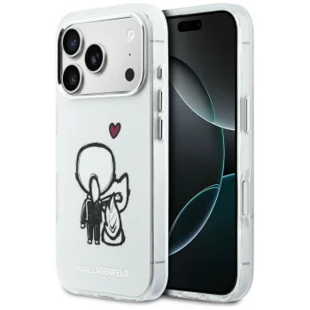 Karl Lagerfeld Karl & Choupette Back MagSafe vāciņš iPhone 17 Pro, Caurspīdīgs