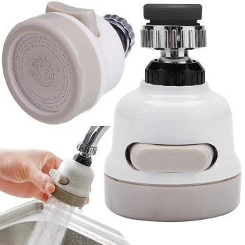 Ūdens taupīšanas aerators krānam 3-in-1, krēmkrāsas