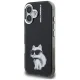 Karl Lagerfeld IML Aquarelle Choupette & Logo iPhone 16 vāciņš, melns