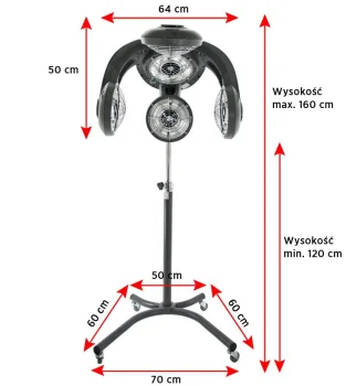 Stāvošais frizieru infrazons Gabbiano GL-505S, pelēks