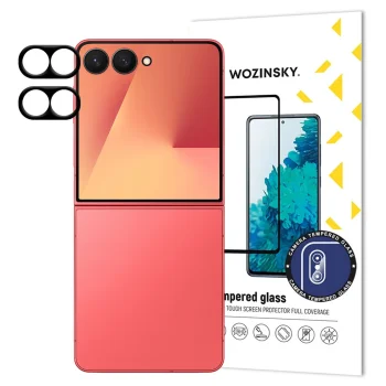 Wozinsky Samsung Galaxy Z Flip 7 kameras aizsargstikls (2 gab.), melns