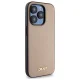 DKNY Grained Metal Logo MagSafe vāciņš Apple iPhone 15 Pro, Bēšs