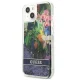 Guess Flower Liquid Glitter vāciņš iPhone 13 mini, zils