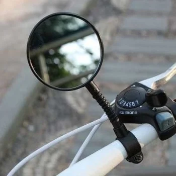 Universāls velosipēda spogulis ar atstarotāju, melns