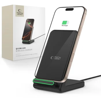 Tech-Protect QI15W-A40 15W bezvadu lādētājs, melns