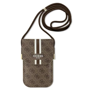 Guess universāla tālruņa somiņa Wallet 4G Stripes, brūna
