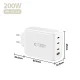 Tech-Protect NC200W-GaN 4 portu 200W tīkla lādētājs, balts
