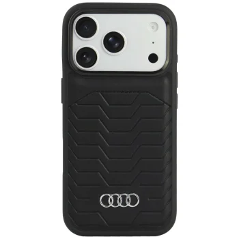 Audi GT Synthetic Leather MagSafe vāciņš iPhone 18 Pro / 17 Pro, melns