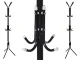 Grīdas apģērbu pakaramais ar 12 āķiem, 174cm, melns