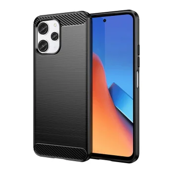 Hurtel Xiaomi Redmi 12 vāciņš Carbon Case, melns