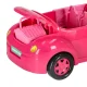 Rozā leļļu kabriolets ar lelli, sunīti un piknika grozu, 4 daļas