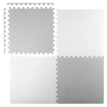 Ricokids 738200 putu paklājiņš - puzle 60x60 cm 4 gab., balts/pelēks