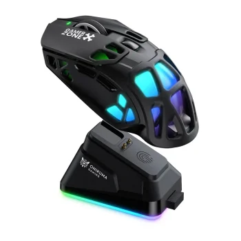 Bezvadu datorspele pele ONIKUMA DM09, 24 000 DPI, 2.4 GHz / BT / USB-C, melna