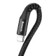 USB - Lightning kabelis Baseus Fish Eye Spring 1m 2A Melns