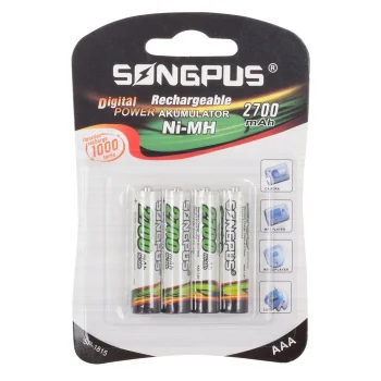 Uzlādējamās baterijas AAA R3 2700mAh, 4 gab. komplekts