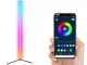 RGB LED stūra grīdas lampa ar lietotnes un pults vadību, 150 cm, melna
