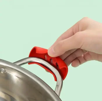 Silikona rokturu uzlikas katliem, 2 gab., sarkanas
