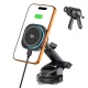 Tech-Protect V20 auto turētājs ar 25W Qi2.2 bezvadu lādētāju un MagSafe, melns