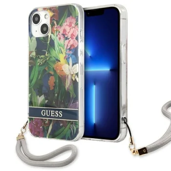 Guess Flower Strap Vāciņš iPhone 13 mini, Zils
