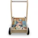 Bērnu koka stūmējs, staigulis, ratiņi ar klučiem NK-856 Nukido | Wooden Push Walker