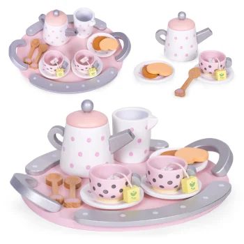 Ecotoys W10D824 Koka tējas komplekts bērniem, 15 daļas