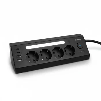 Huslog pagarinātājs ar USB C, 4 ligzdām un LED naktslampu