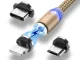 Magnētiskais uzlādes kabelis 3-in-1 (Micro USB, Type-C, Lightning), 1m, zelta